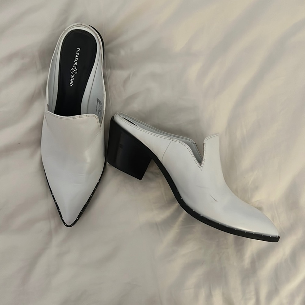 TREASURE & BOND WHITE MULES - 8.5